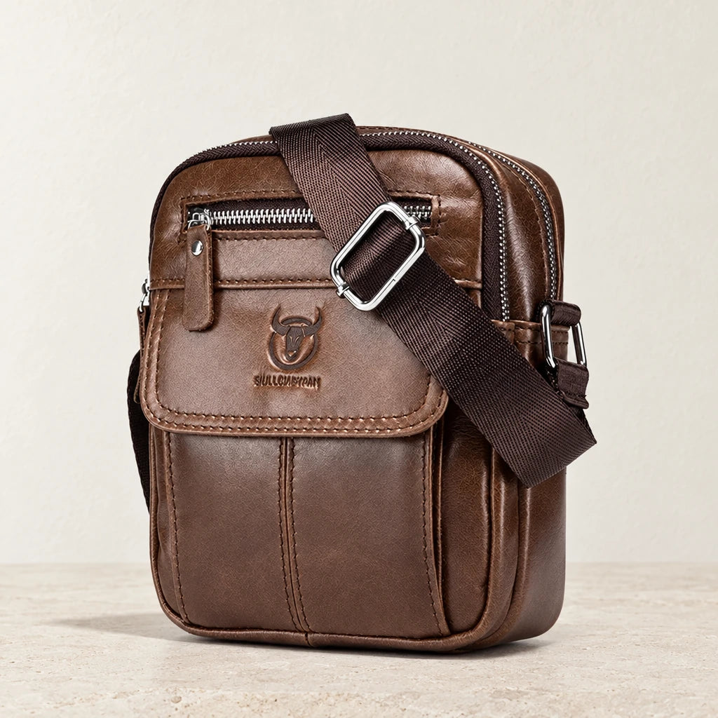 Sacoche homme cuir bandoulière marron foncé