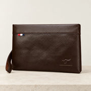 Pochette homme marron avec dragonne
