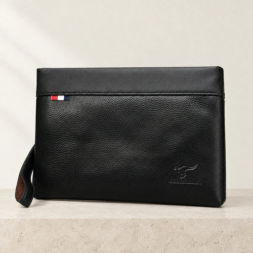 Pochette homme noire avec dragonne
