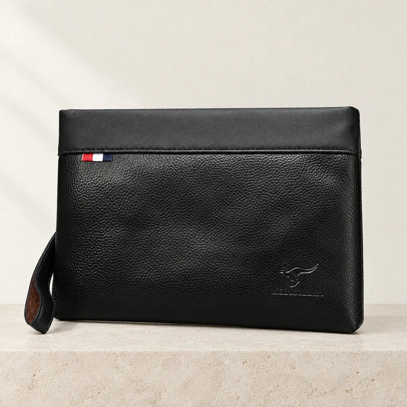 Pochette homme noire avec dragonne
