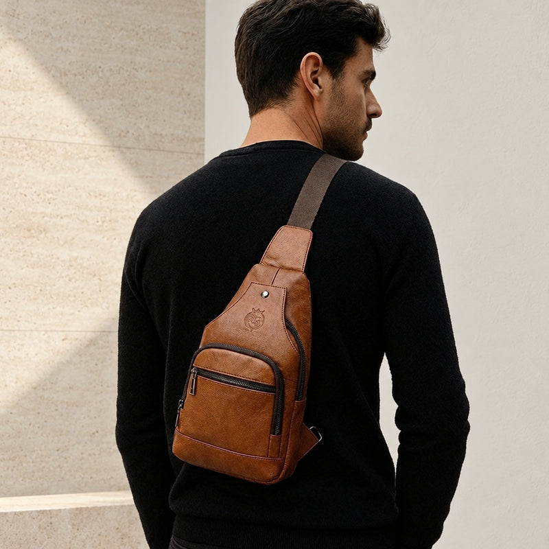 Sacoche bandoulière homme portée dans le dos