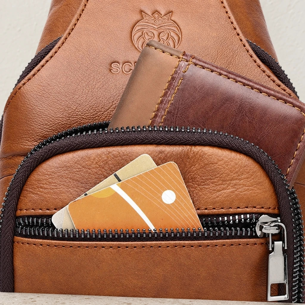 Poche avant zippée de la sacoche avec cartes et portefeuille