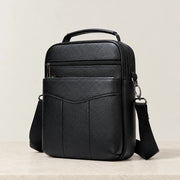 Sacoche bandoulière homme pour le travail en cuir noir