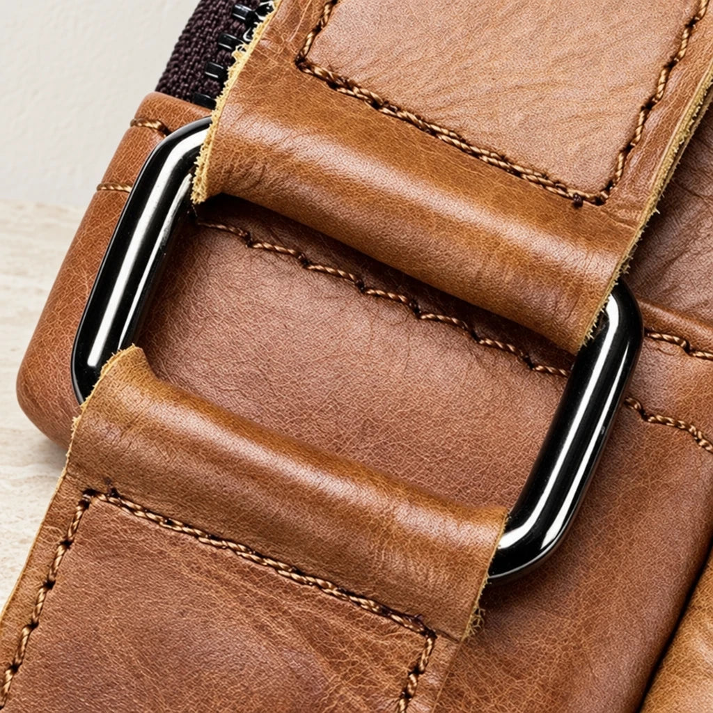 Attache de sangle en cuir de la sacoche