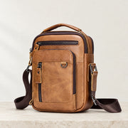 Sacoche cuir homme marron multi poches