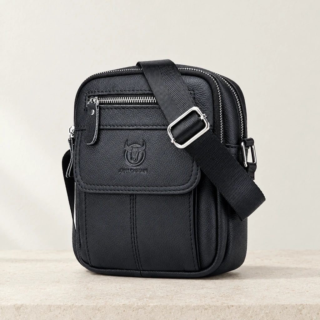 Sacoche homme cuir bandoulière noire
