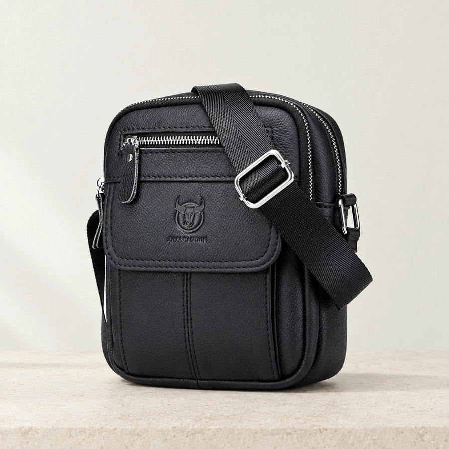 Sacoche homme cuir bandoulière noire