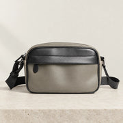 Sacoche rectangulaire homme bicolore grise et noire
