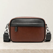 Sacoche rectangulaire homme bicolore marron et noire