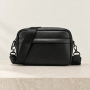 Sacoche rectangulaire homme noire avec sangle large