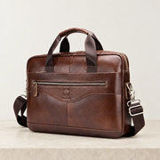 Sacoche travail homme en cuir marron pour ordinateur
