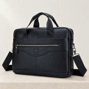 Sacoche travail homme en cuir noir